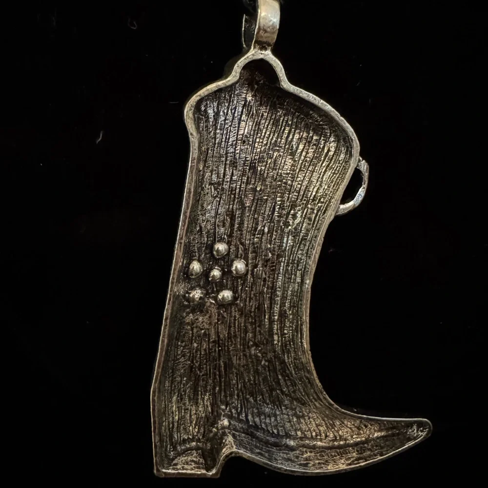 Silver Cowboy Boot‎ Pendant